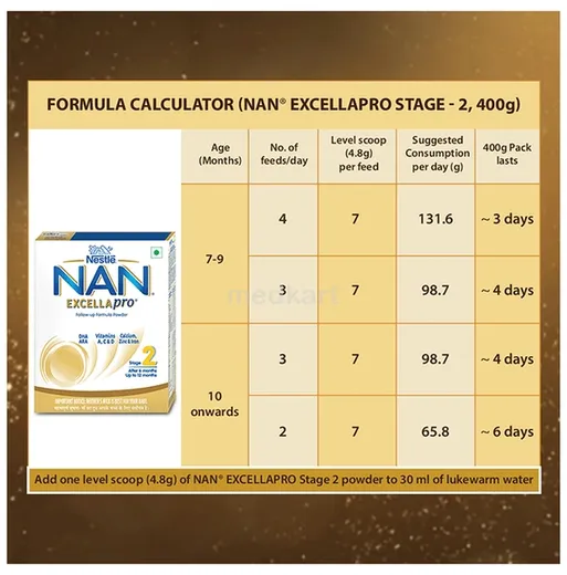 nan excella pro stage 2 powder 400 gm